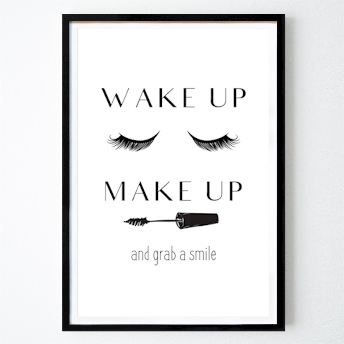 Retro & Vintage Poster: Wake Make Up and grab a smile by Kritsanee Wannawat