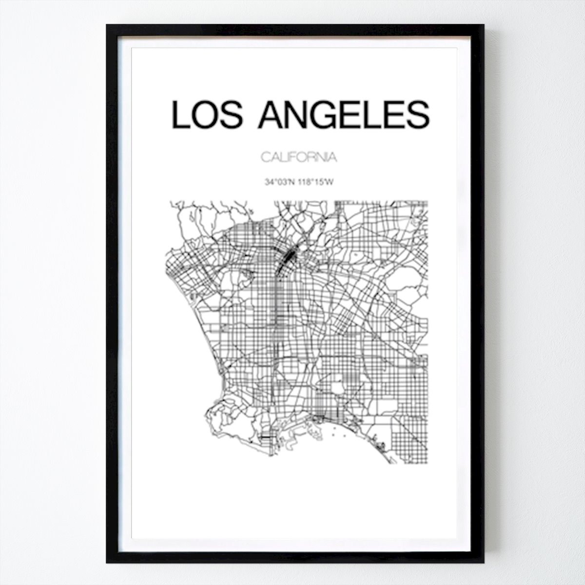 Places & Cities Poster: Los Angeles City map Poster by Viktor Håkansson