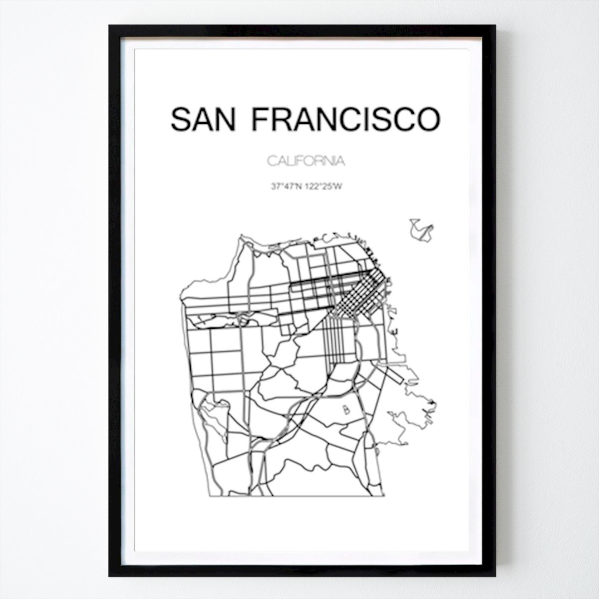 Places & Cities Poster: San Francisco City map Poster by Viktor Håkansson