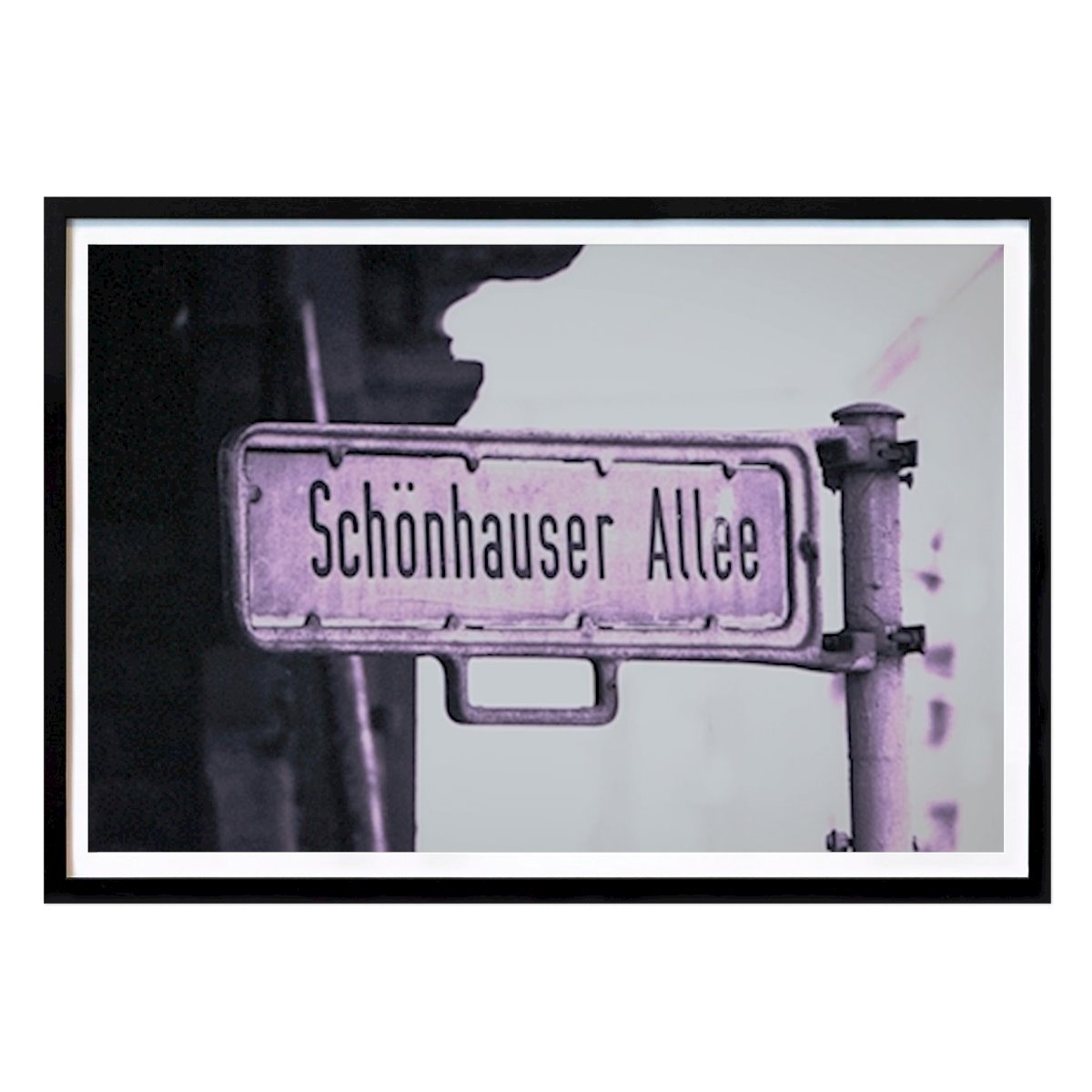 Berlin Poster: Straßenschild Schönhauser Alle von Uwe Golz