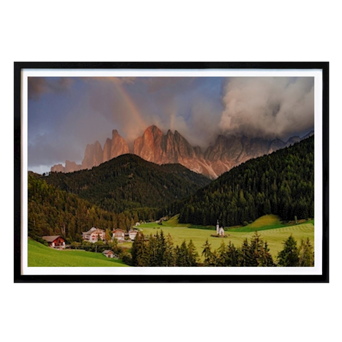 Italien Poster: Berge mit Regenbogen von Andreas Puschmann