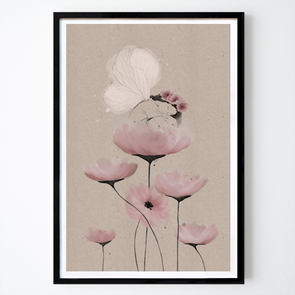 Barnrum Poster: Flickan med blommor av Christina Palm
