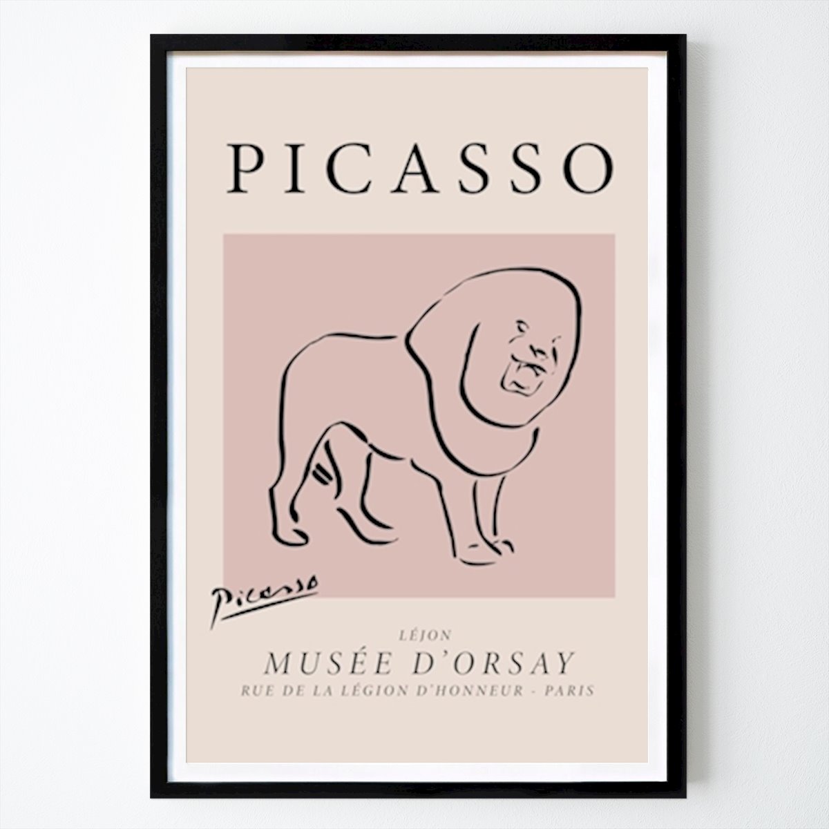 Czarno-białe Plakat: Plakat Picasso Lion autorstwa Kritsanee Wannawat