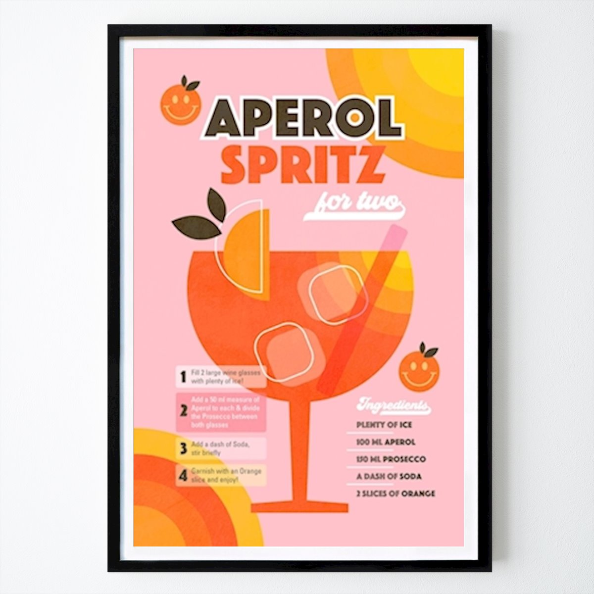 Retro & Vintage Poster: Retro Aperol Spritz Cocktail by Dominique Van Roey