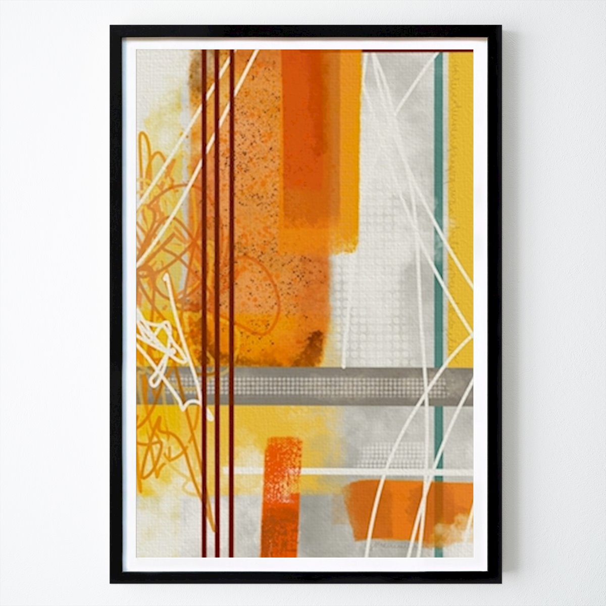 Oransj abstrakt kunst Poster von Gro Hansen – Abstraktes Wandbild – Printler