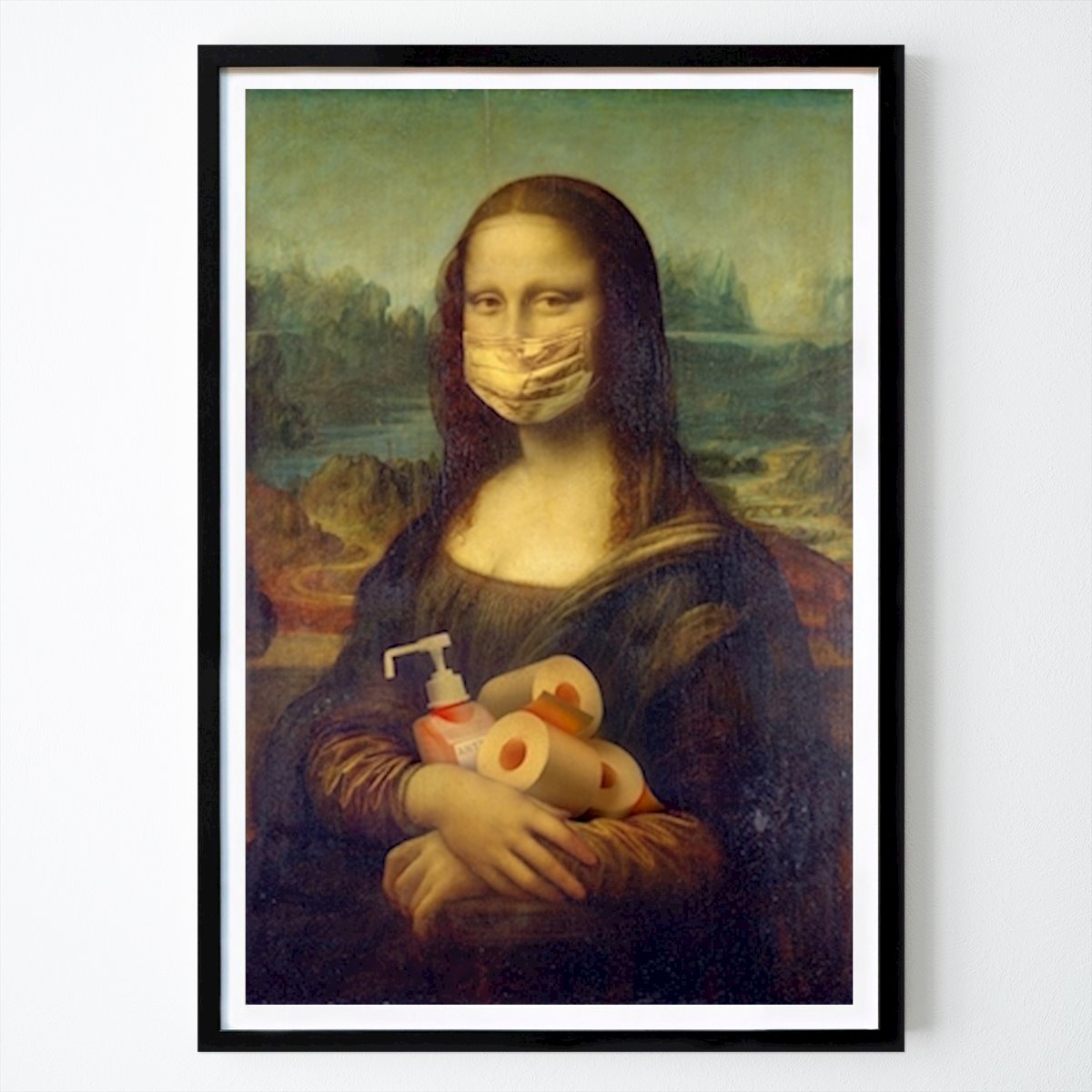 Retro & Vintage Plakat: Mona Lisa - covid 19 udgave av Yaroslav Danylchenko