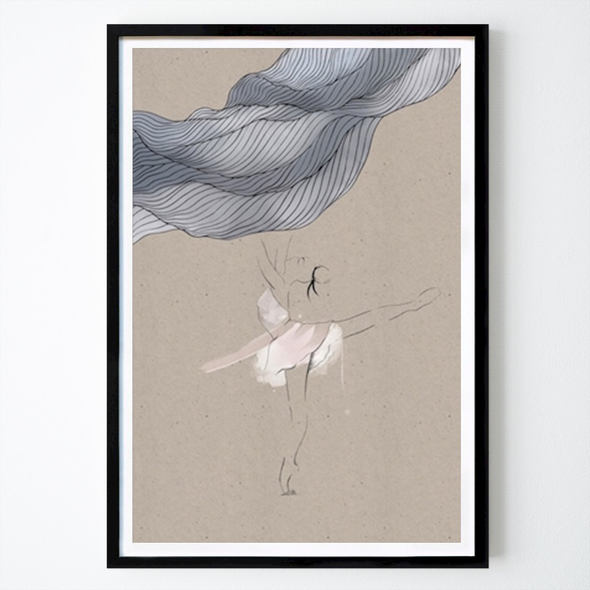 Kinder Poster: Blauwe Ballerina van Christina Palm