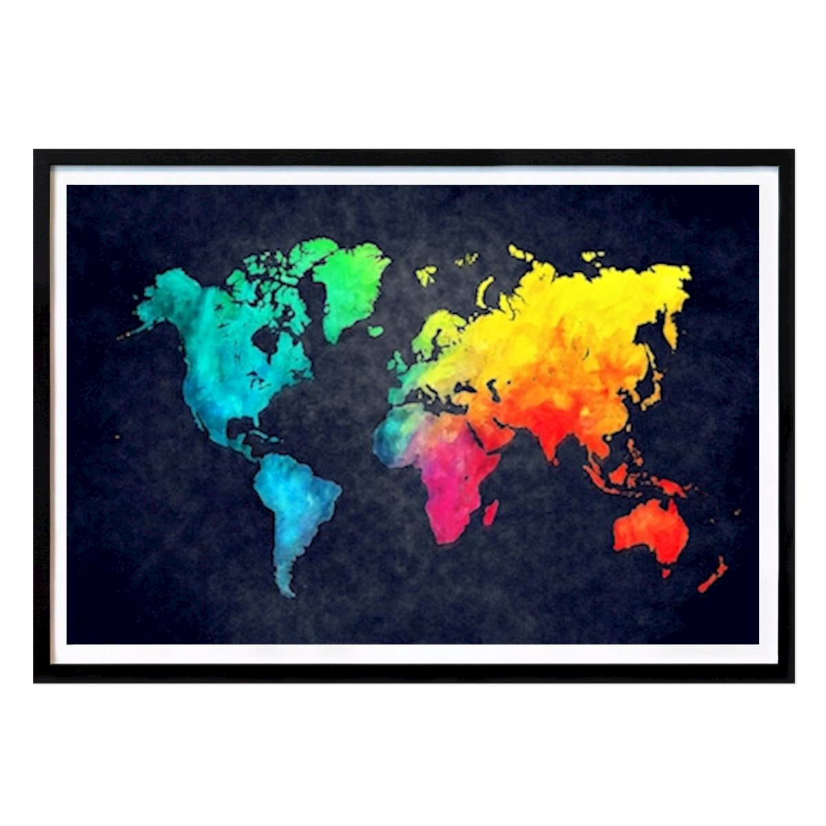 Art Poster: Bunte Weltkarte von Justyna Jaszke