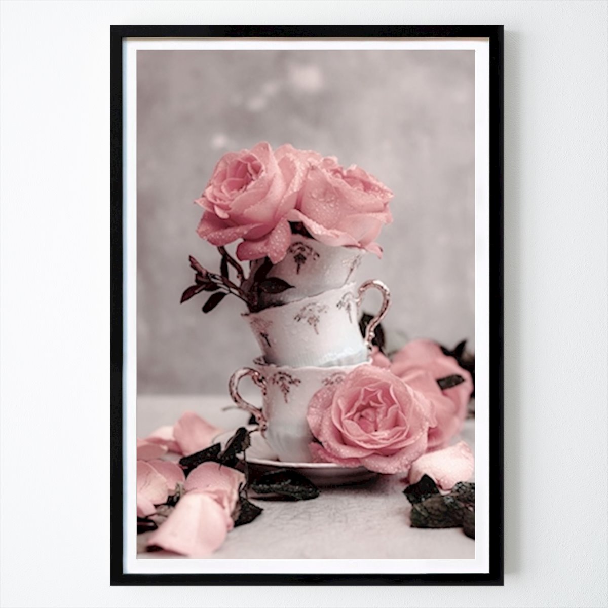 Retro & Vintage Poster: Rosen in Tassen / Vintage-Paste von Anna Karolina Seroczynska