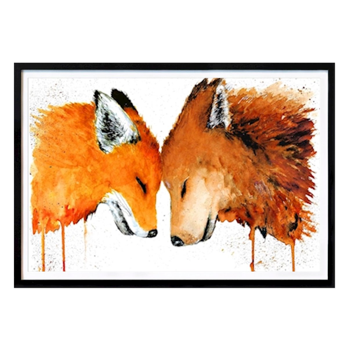 Animals Poster: Fox and Wolf Watercolor by Tiny Tami