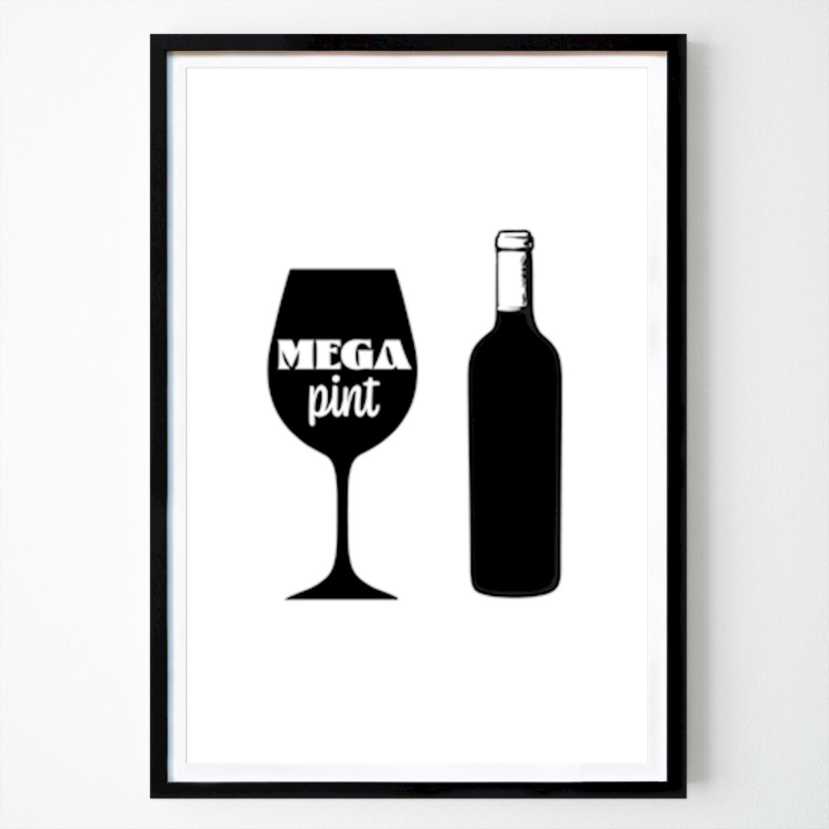 Kök Poster: Mega pint with wine bottle av Karin Lindström