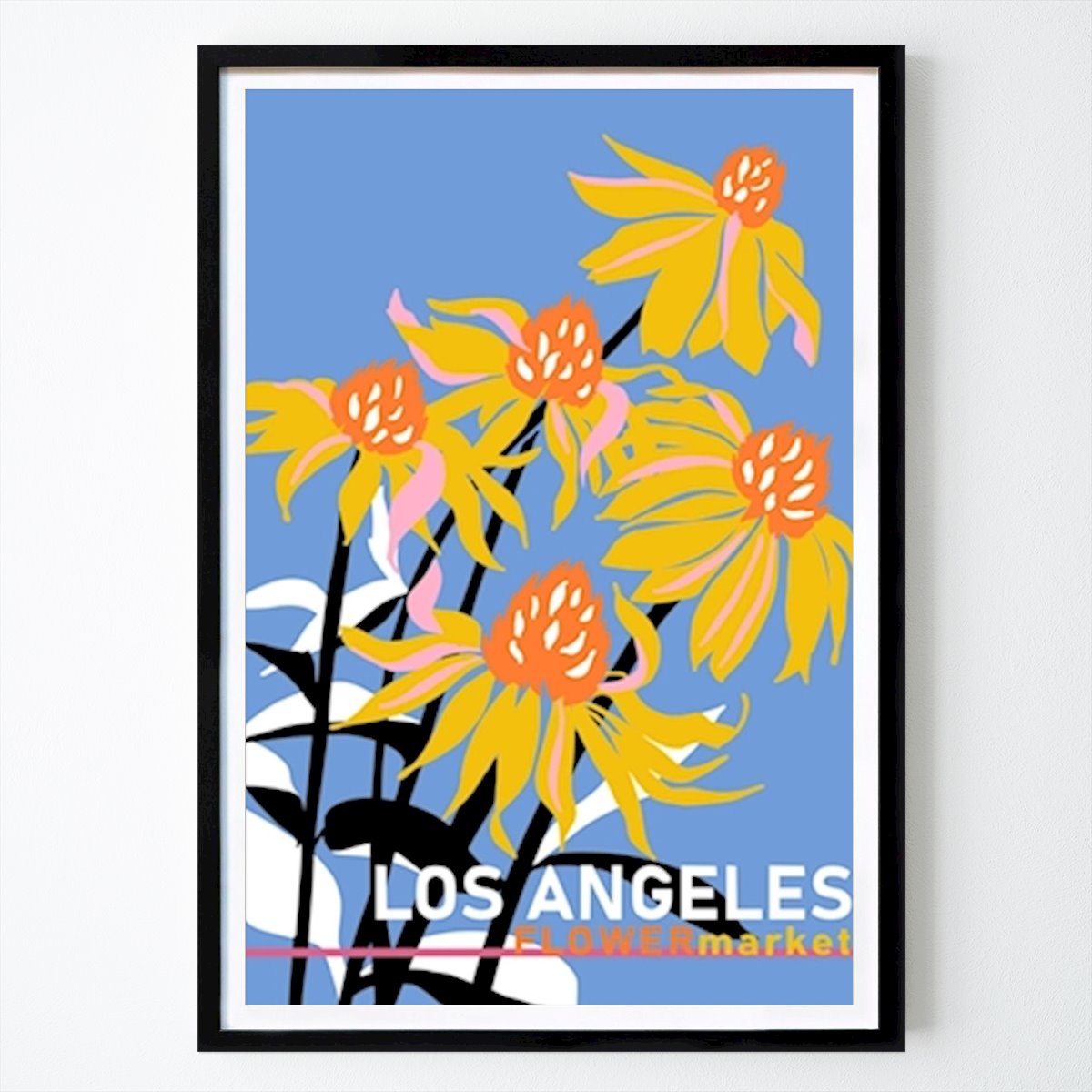 Illustratie Poster: Blumenmarkt Los Angeles van DESIGN d ́annick