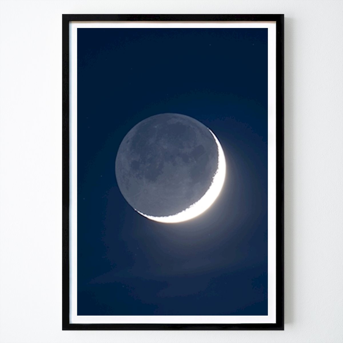 Nature Poster: Young moon with earthshine by Mario Weigand