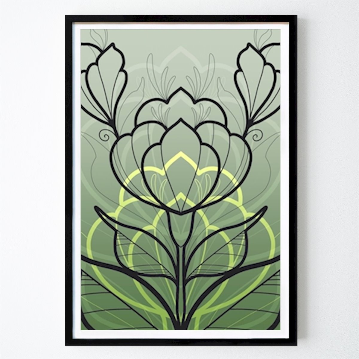 Retro & Vintage Poster: Blume in Geometrie von Wiebke Beckmann